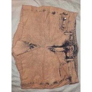 TORRID DENIM PEACH/PINK ACID WASH STRETCH SHORTS/CUTOFFS, SIZE 16